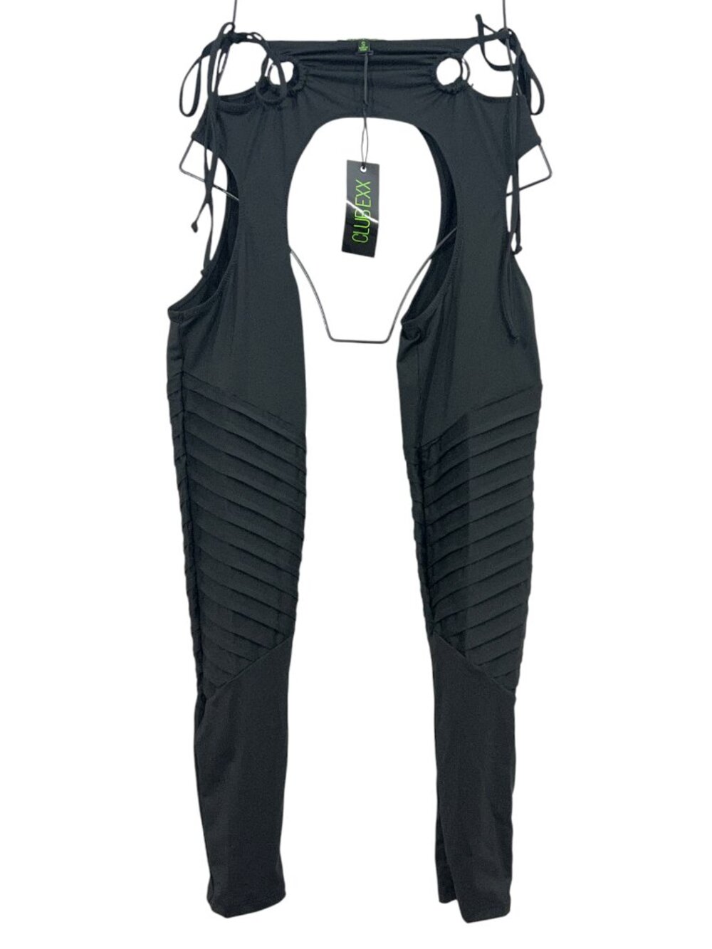 Club Exx Dolls Kill Middle Of Somewhere Cut Out Moto Leggings Pants Black Chaps